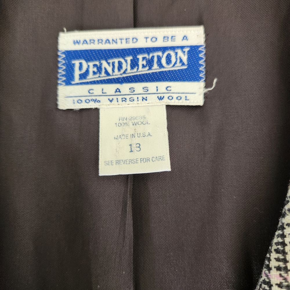 Pendleton 100% Wool Plaid Heringbone Academia Dou… - image 5